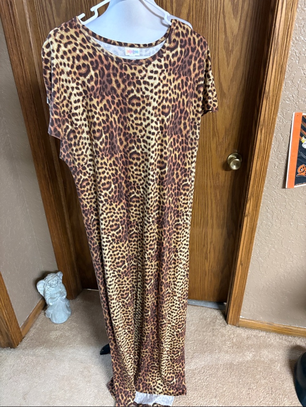 LuLaRoe Leopard Print Maxi Dress in Brown and Tan